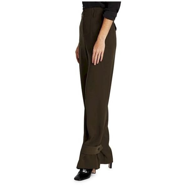 Solid Satin Cuff Pants