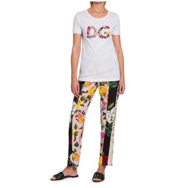 Patchwork Pull On Drawstring Pants