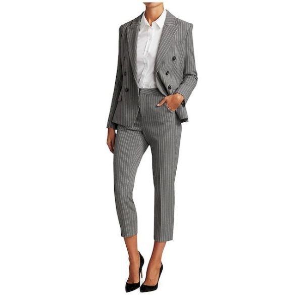 Gray Pinstripe Cropped Pants