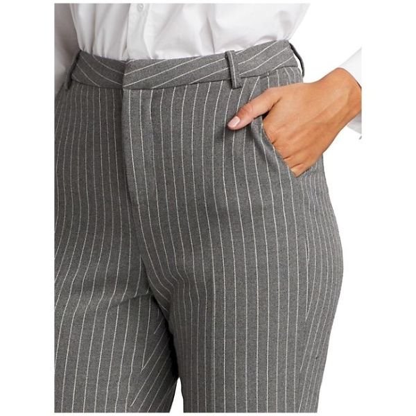 Gray Pinstripe Cropped Pants