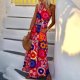 Printed One-shoulder Maxi Dress