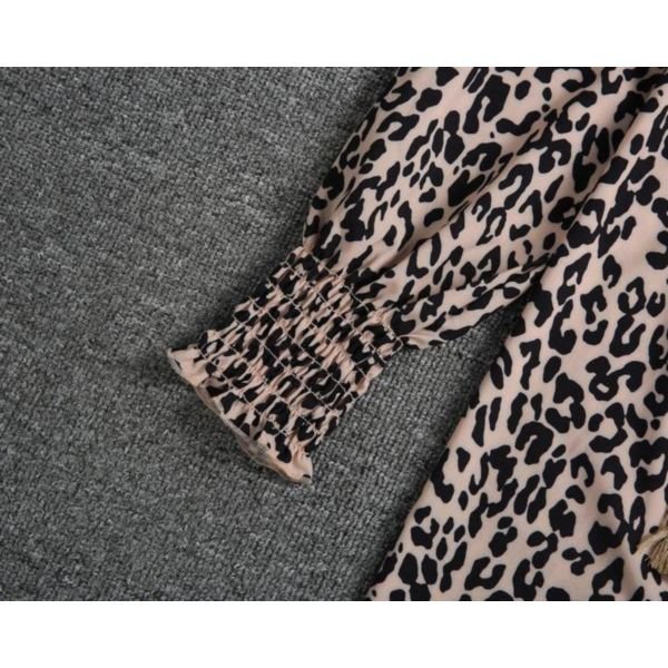 Attractive Leopard Long Sleeve Mini Dress