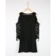 Chic Cold Shoulder Hollow Out Sleeve Black Mini Dress