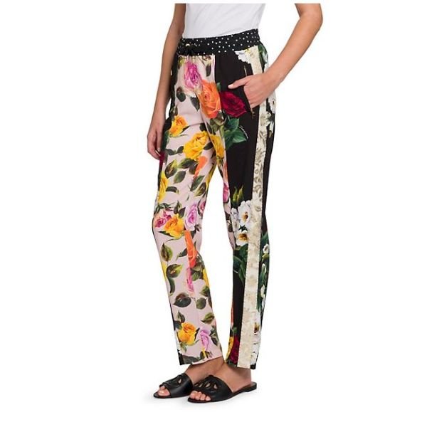 Patchwork Pull On Drawstring Pants