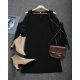 Chic Cold Shoulder Hollow Out Sleeve Black Mini Dress