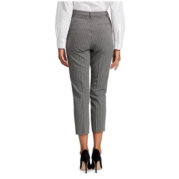 Gray Pinstripe Cropped Pants