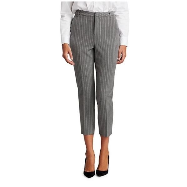 Gray Pinstripe Cropped Pants